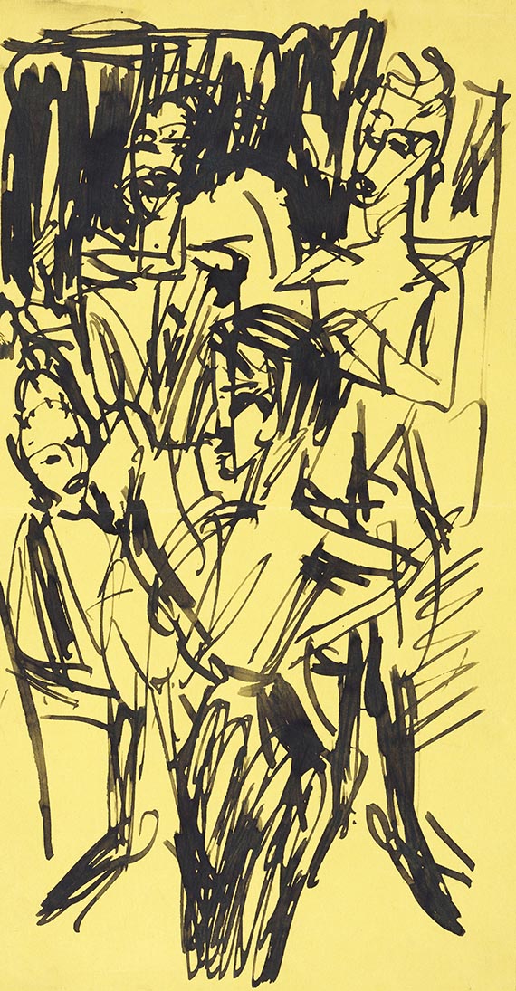 Ernst Ludwig Kirchner - Zwei Frauen und zwei Offiziere im Café