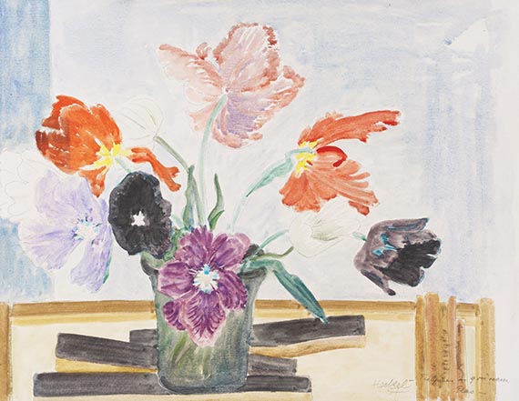 Erich Heckel - Tulpen in grünem Glas