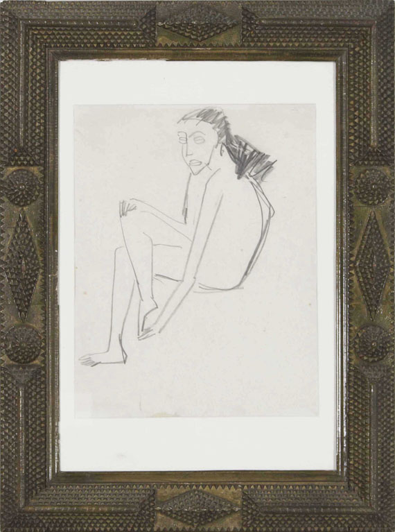 Ernst Ludwig Kirchner - Sitzendes Mädchen - Rahmenbild