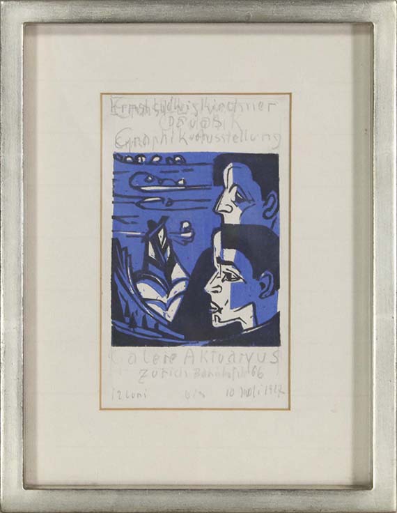 Ernst Ludwig Kirchner - Titelholzschnitt des Katalogs der Ausstellung von E.L. Kirchner, Galerie Aktuaryus, Zürich - Rahmenbild
