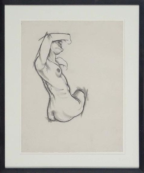 George Grosz - Sich räkelnder weiblicher Akt - Rahmenbild