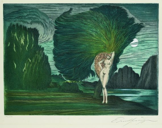 Ernst Fuchs - 3 Bll.: Amazone. Im Garten unter den Sternen. Baum der Aphrodite