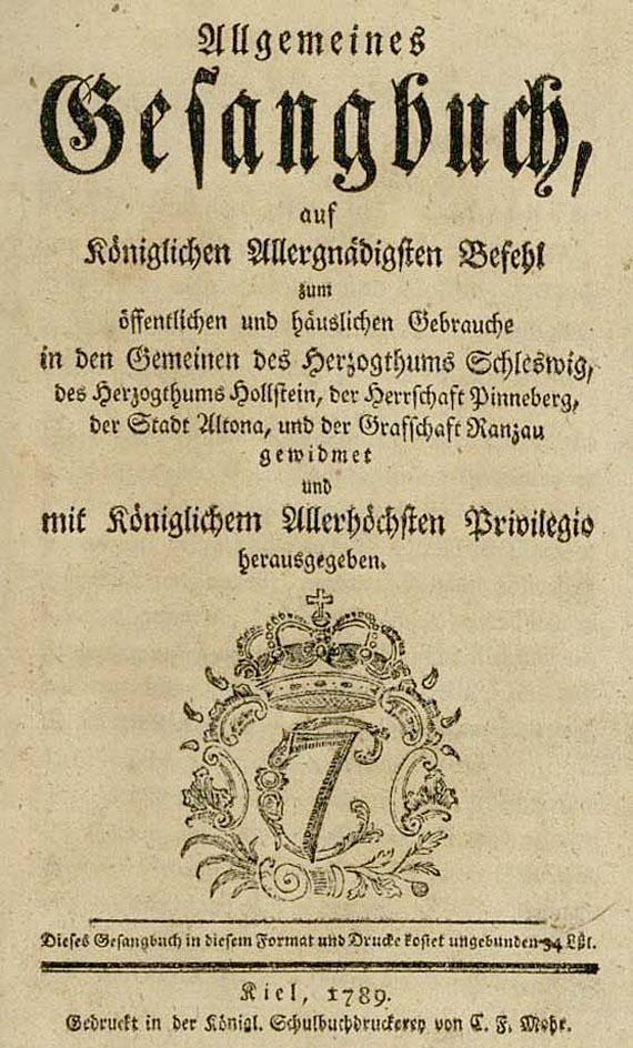 Gesangbuch - Allgemeines Gesangbuch. Kiel 1789.