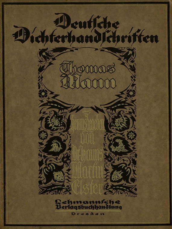 Thomas Mann - Deutsche Dichterhandschriften. 1920.