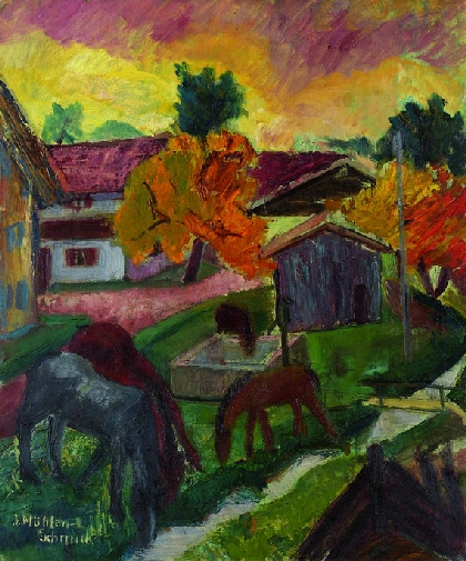 Josefine Mühlen-Schmid - Herbstabend im Dorfe