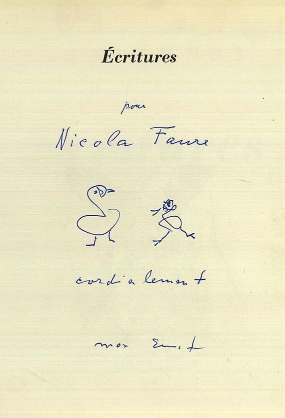 Max Ernst - Écritures. Widmungsexemplar. 1970.