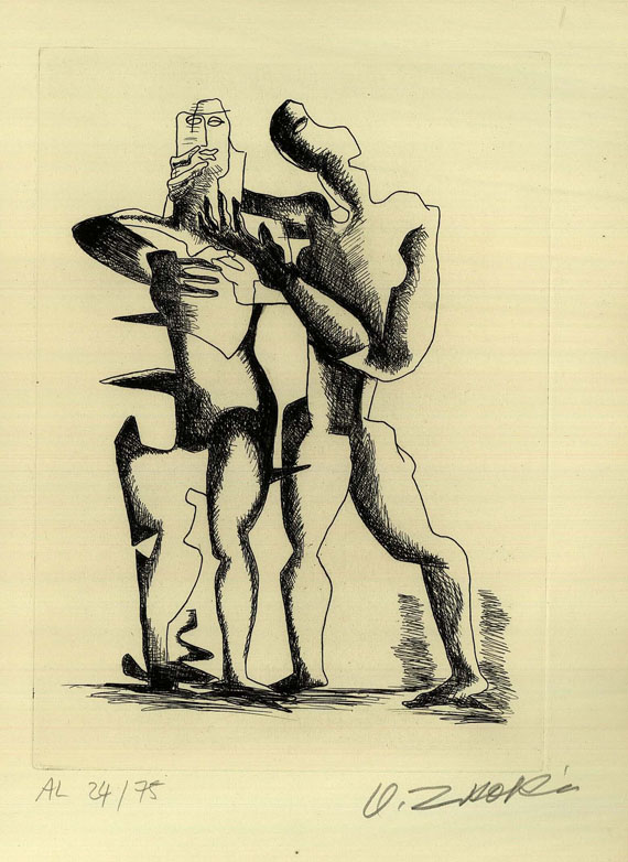 Ossip Zadkine - Apollinaire, Guillaume, Sept Calligrammes. 1967.
