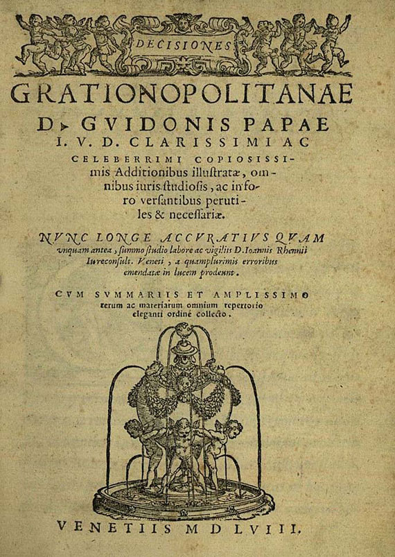 Guy Pape - Grationopolitanae, 1558.