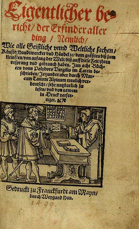 Polydorus Vergilius - Eigentlicher bericht der Erfinder. 1560
