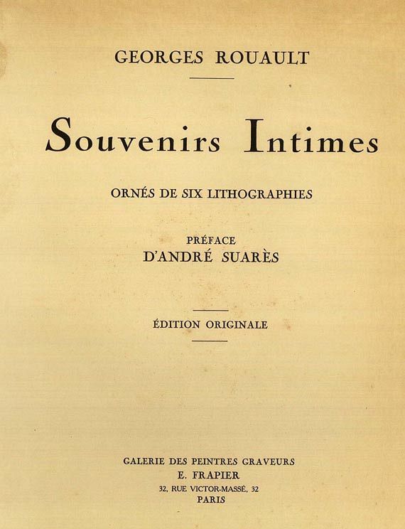Georges Rouault - Souvenirs, 1927.