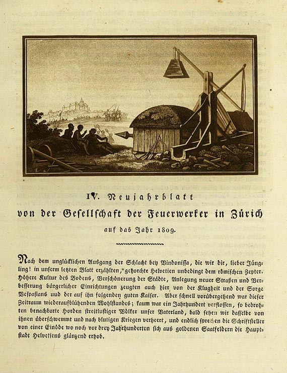  Europa - Neujahrsblatt der Gesellschaft der Feuerwerker. 1806-30.