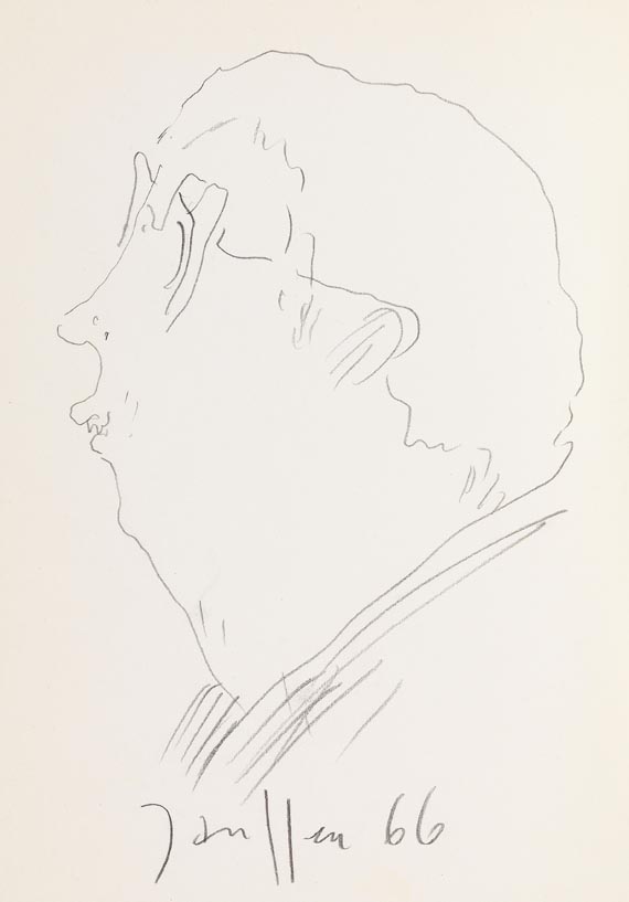 Horst Janssen - Katalog mit Orig.-Zeichnung, 1966