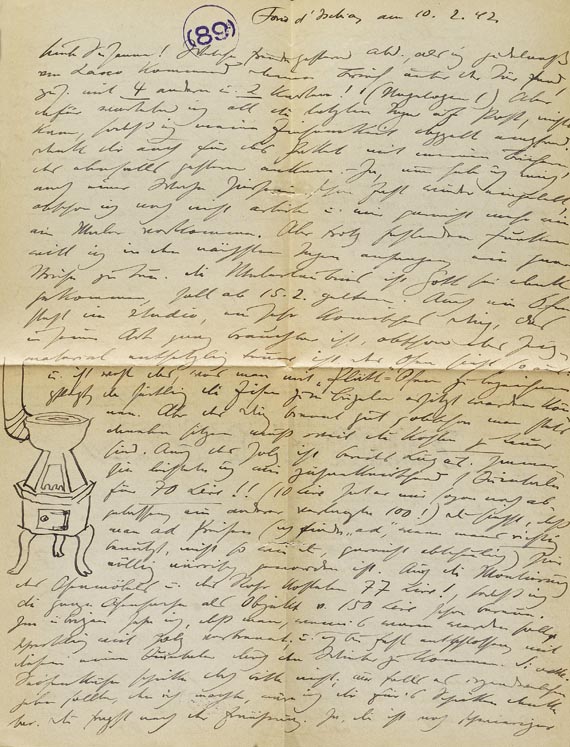 Eduard Bargheer - Eigh. Autographenslg: Ca. 101 Briefe + 54 Postkarten. 1938-44 u. 1952-56. Dabei: Käuferverzeichnis.