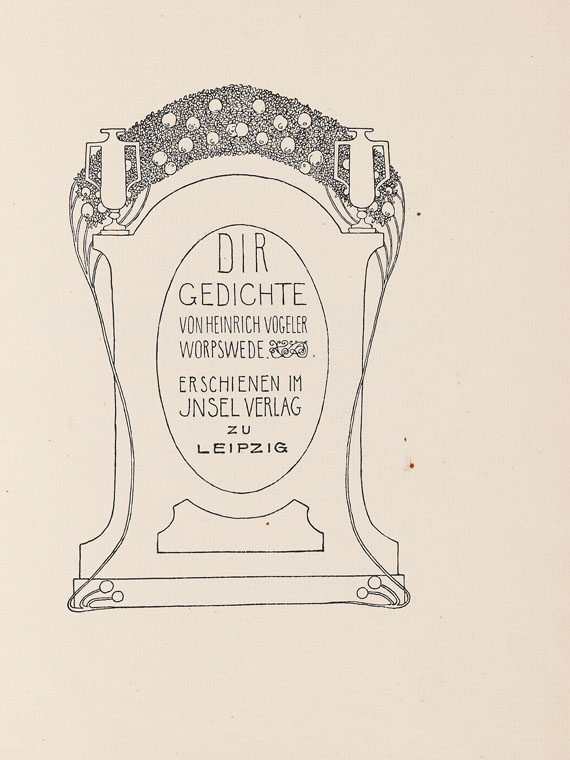Heinrich Vogeler - Dir. Gedichte. 3. Aufl. 1919. Widmungsexemplar.