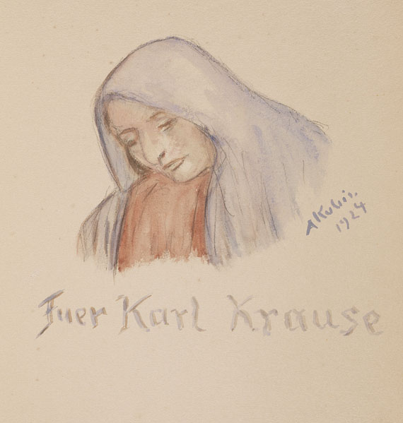 Alfred Kubin - Zwanzig Bilder zur Bibel, Widm. expl. mit Aquarell. 1924.