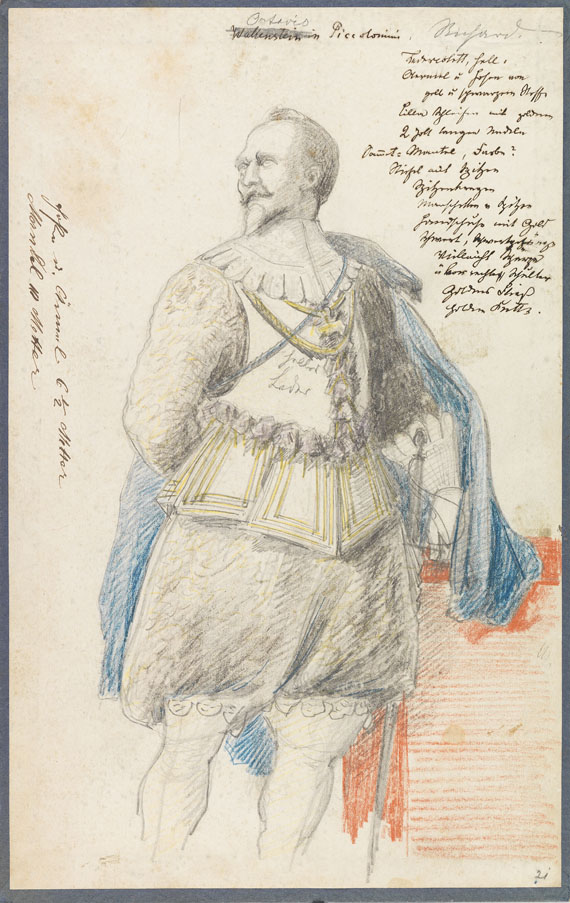  Georg II. von Sachsen - Kostümentwürfe. Um 1860-80.