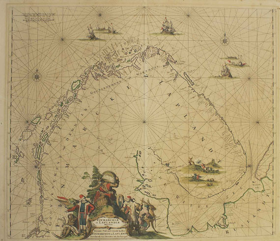 Nordmeer - 1 Bl. Finmarchiae et Laplandiae. Dabei: 1 Bl. Carte réduite des mers du Nord