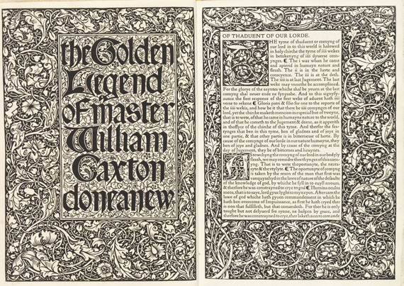 Kelmscott Press - The Golden Legend. 3 Bde. Interimseinbände