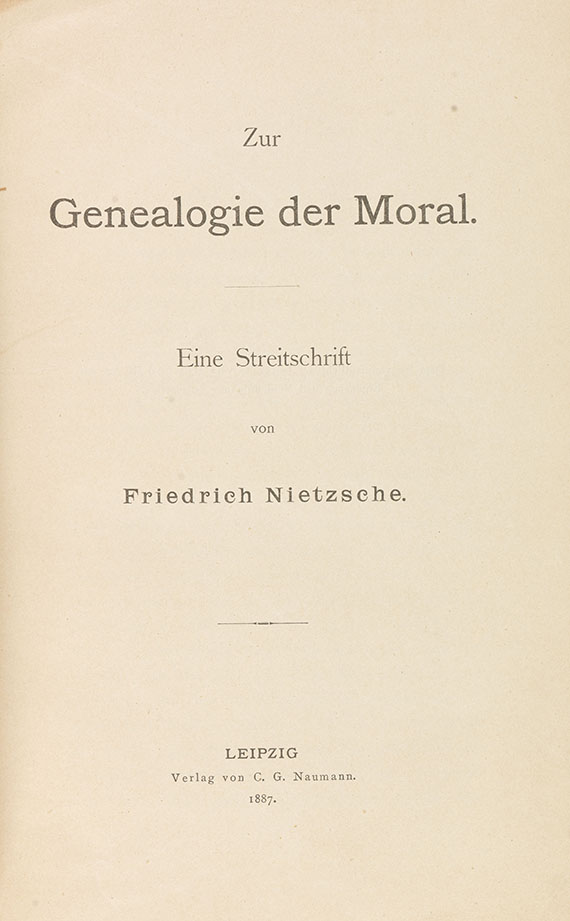 Friedrich Nietzsche - Zur Genealogie der Moral. 1887