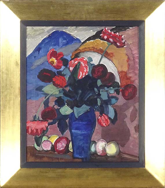 Gabriele Münter - Blumen in blauer Vase - Rahmenbild