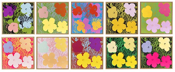 Andy Warhol - Flowers (10 Blatt) - Rahmenbild