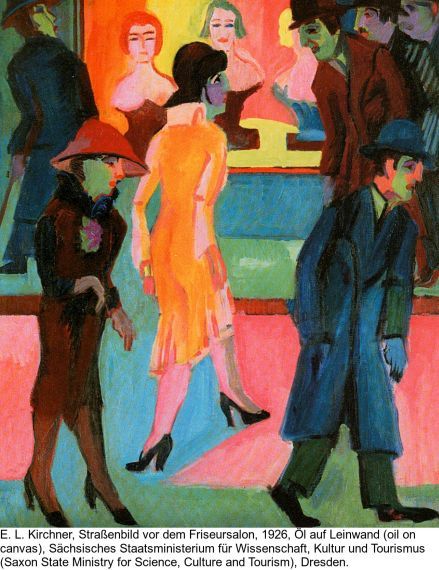 Ernst Ludwig Kirchner - Straßenszene (Passanten auf der Straße)