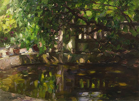 Alexander Koester - Teich am Hause des Künstlers