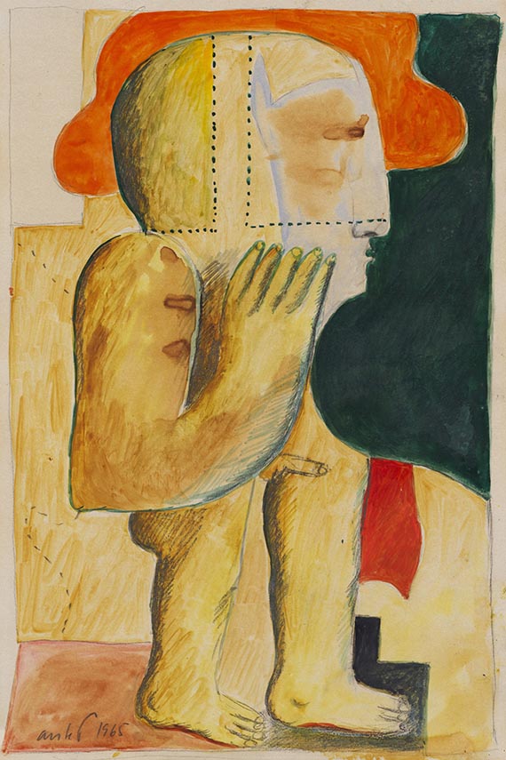 Horst Antes - Männliche Figur mit Hut