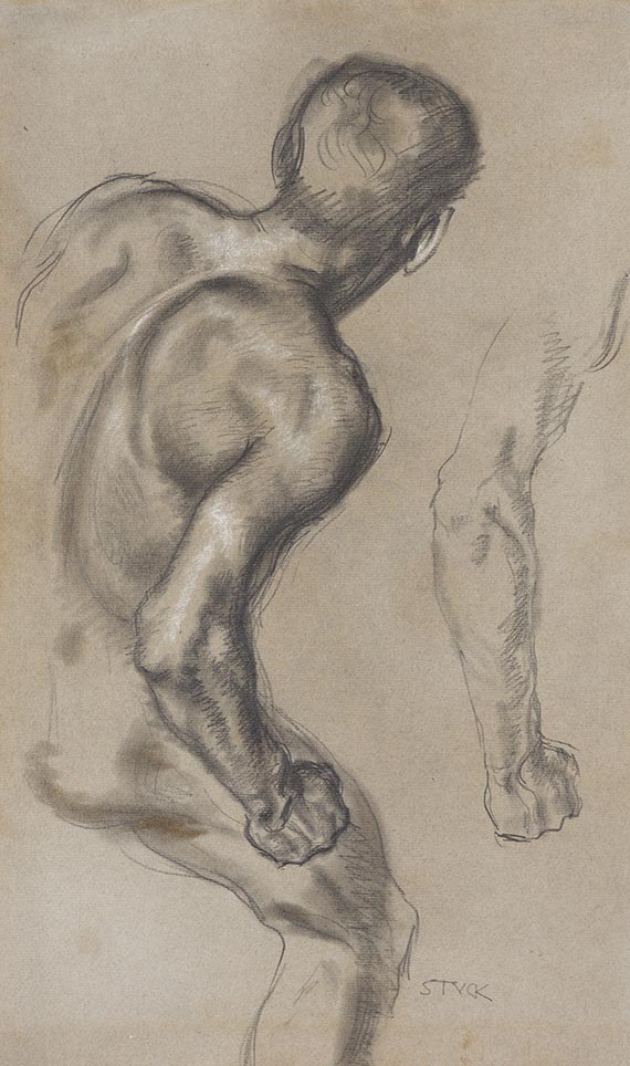 Franz von Stuck - Studie zu dem Gemälde "Feinde ringsum"