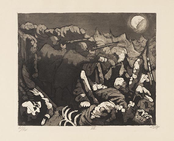 Otto Dix - Die Sapposten haben nachts das Feuer zu unterhalten