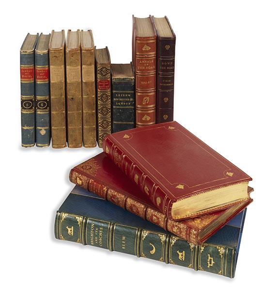 Friedrich Johann Justin Bertuch - London und Paris, 5 Bände der Reihe. - 7 Beigaben.