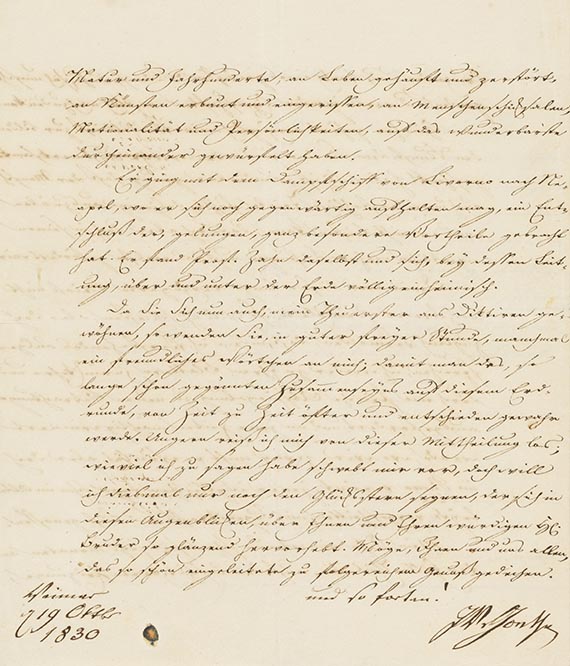 Johann Wolfgang von Goethe - Brief von Schreiberhand an W. von Humboldt. 4 S.