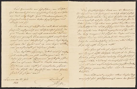 Johann Wolfgang von Goethe - Brief von Schreiberhand an Ottilie von Goethe. 4 S.