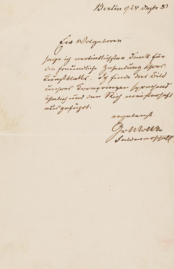 Helmuth von Moltke - Brief, 1 S.