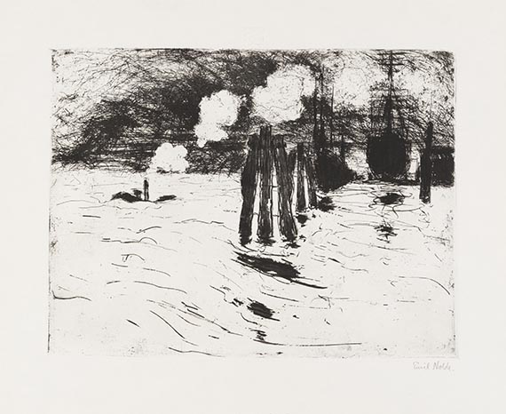 Emil Nolde - Schiff im Dock