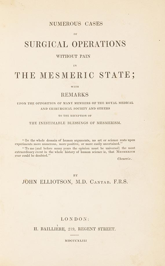 John Elliotson - Surgical operations without pain in the mesmeric state