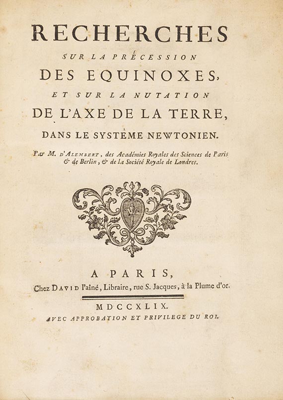 Jean le Rond d' Alembert - Recherches sur la précession des équinoxes