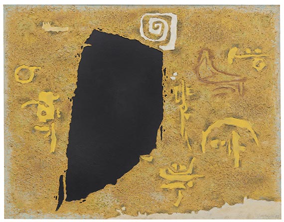 Willi Baumeister - Mit Spirale auf Gelb