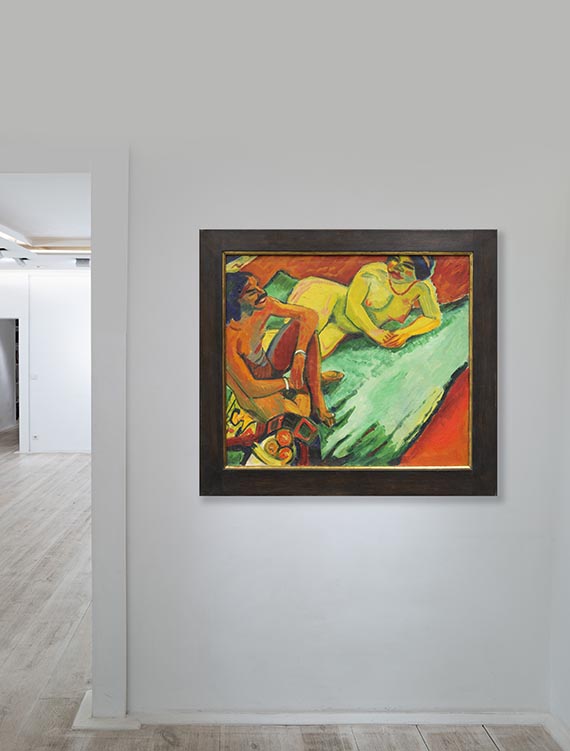 Hermann Max Pechstein - Weib mit Inder auf Teppich / Früchte (Rückseite) - Weitere Abbildung