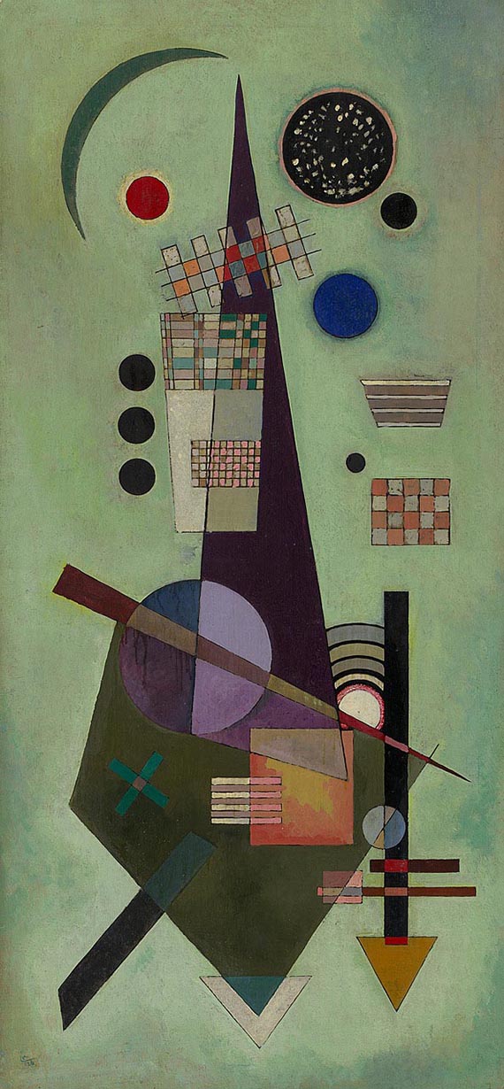 Abbildung zu: Wassily Kandinsky, Ausgedehnt (Extended), 1926, &Ouml;l auf Holz, Solomon R. Guggenheim Museum, New York.