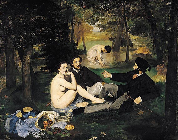 Abbildung zu: Edouard Manet, Le D&eacute;jeuner sur l&rsquo;herbe (Das Fr&uuml;hst&uuml;ck im Gr&uuml;nen), 1861, &Ouml;l auf Leinwand, Mus&eacute;e d'Orsay, Paris.