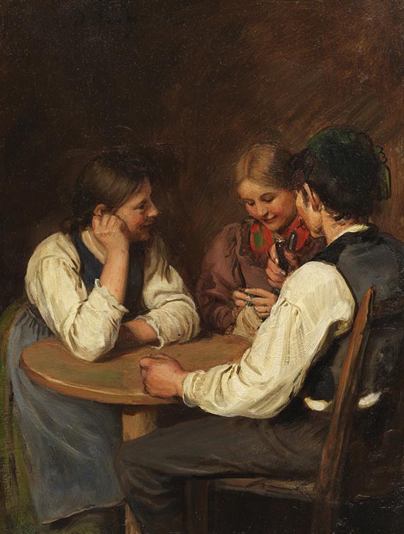 Franz von Defregger - Bäuerliche Genreszene