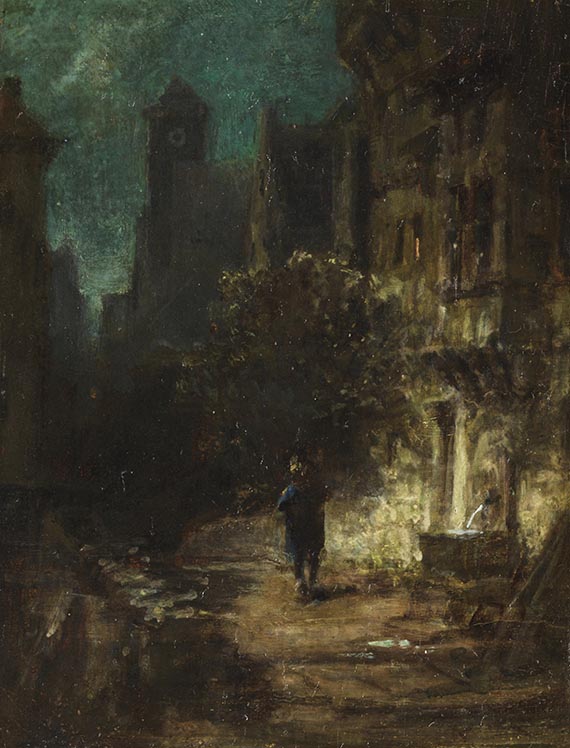 Carl Spitzweg - Nachtwanderer im Mondschein