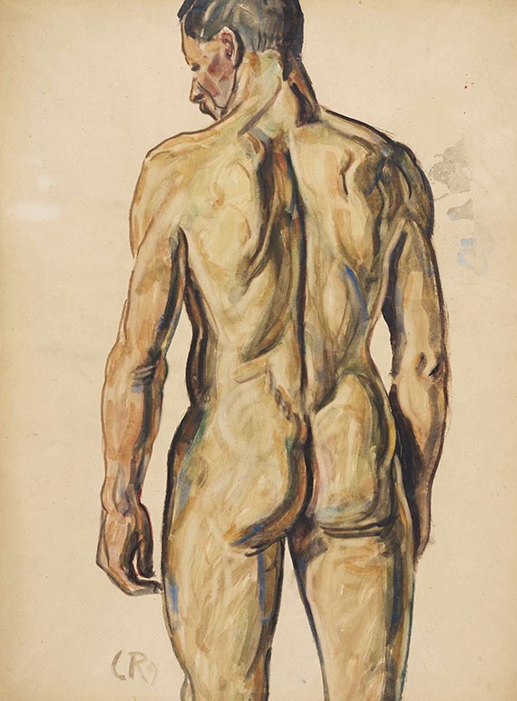 Christian Rohlfs - Männlicher Rückenakt