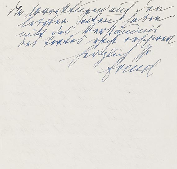 Sigmund Freud - Eigh. Brief m. U. an Dr. Paul Federn, österr. Psychoanalytiker
