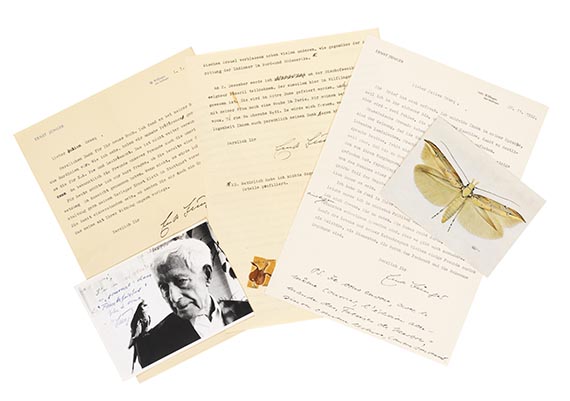 Ernst Jünger - 3 Briefe u. 2 eigh. Karten sowie 1 Karte an Julien Gracq