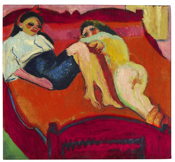 Hermann Max Pechstein - Zwei liegende Mädchen