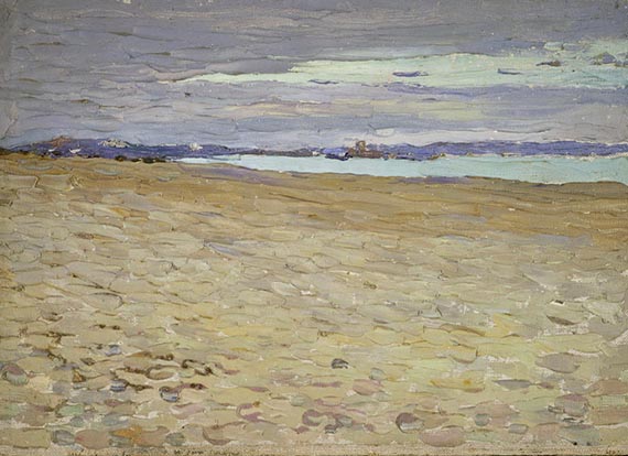 Abbildung zu: Wassily Kandinsky, Tunis Küstenlandschaft I (Costal Landscape I), Öl auf Malpappe (oil on canvas), Centre Pompidou, Paris.