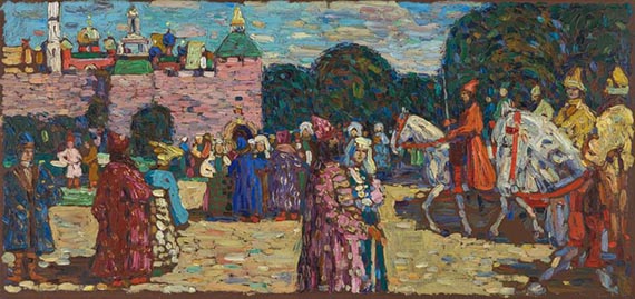 Abbildung zu: Wassily Kandinsky, Sonntag (Altrussisch) (Sunday (Old Russian)), 1904, Öl auf Leinwand (oil on canvas), Museum Boymans-van Beuningen, Rotterdam.