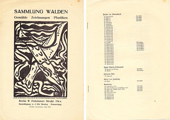 Abbildung zu: Sammlung Walden. Gemälde, Zeichnungen, Plastiken, viertes Verzeichnis Mai 1916.
